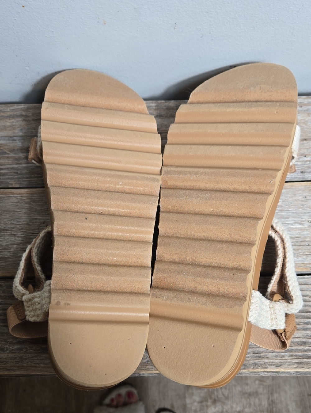 REEF Natural Woven Platform Sandal - Cream/Tan - Picture 7 of 8